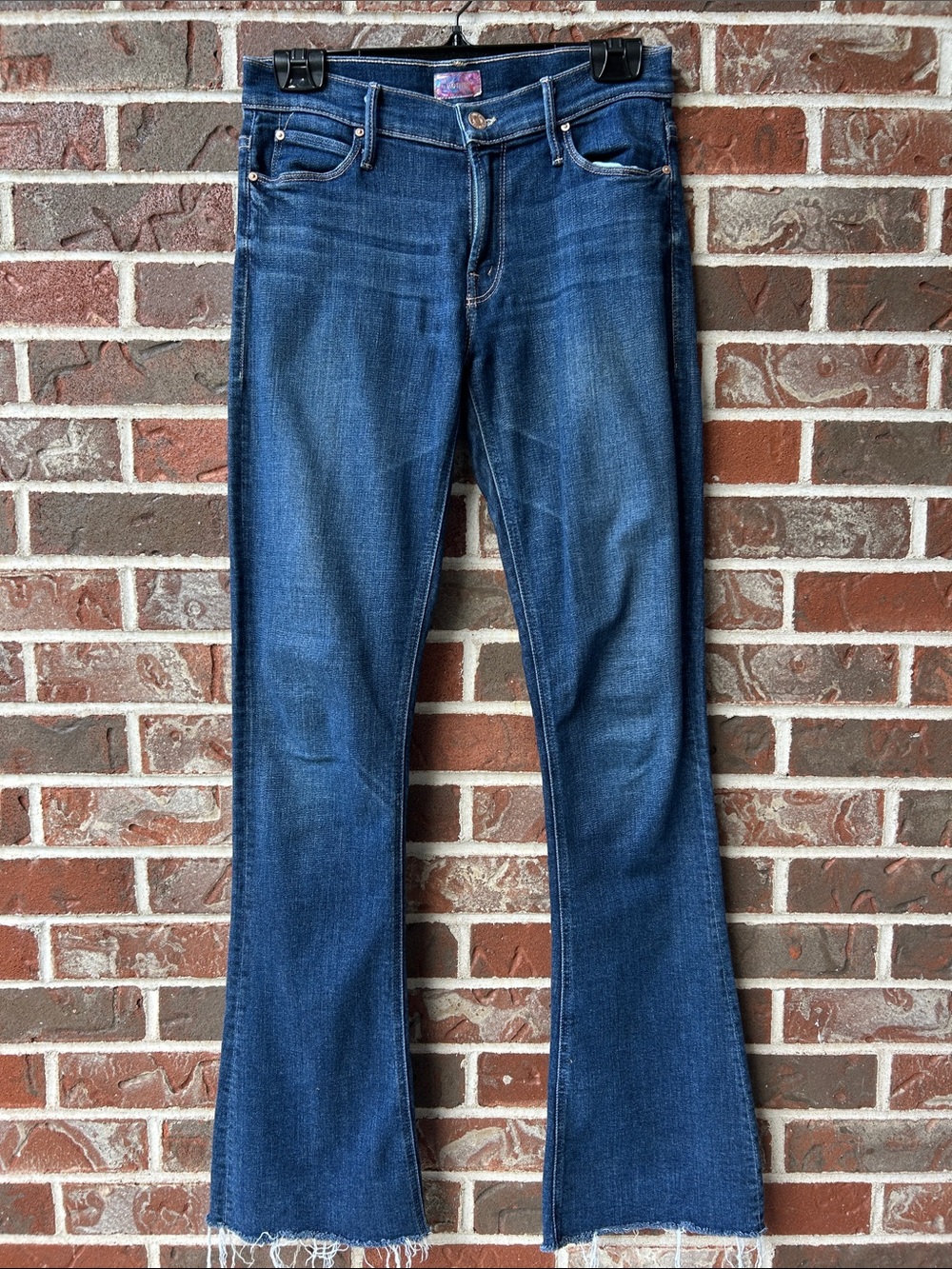 MOTHER the runaway fray in girl crush vintage inspired mid rise flare Jeans